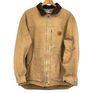 Carhartt C61 CML Men's Canvas Ridge Work Jacket XL Sherpa Workwear Worn vintage